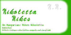 nikoletta mikes business card